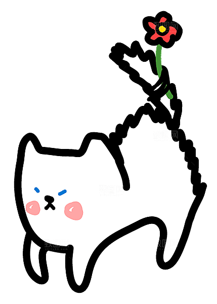 手绘简笔卡通可爱猫咪手账免抠PNG素材