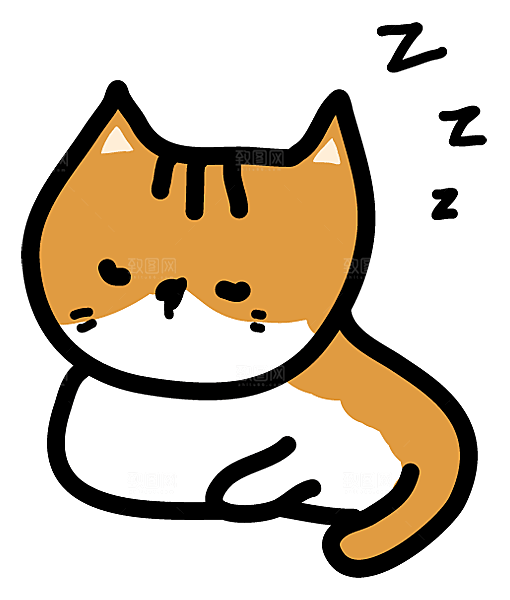 手绘简笔卡通可爱猫咪手账免抠PNG素材