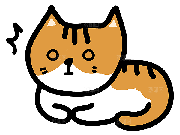 手绘简笔卡通可爱猫咪手账免抠PNG素材