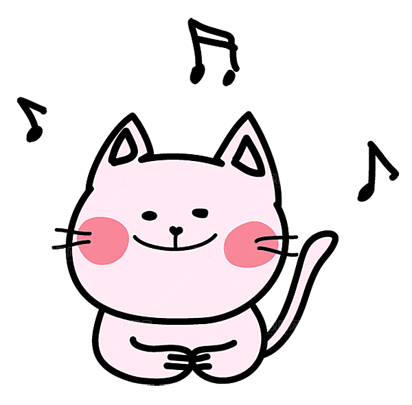 手绘简笔卡通可爱猫咪手账免抠PNG