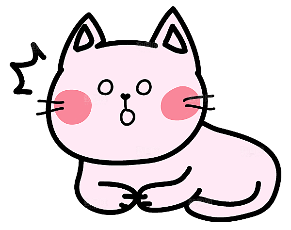 手绘简笔卡通可爱猫咪手账免抠PNG