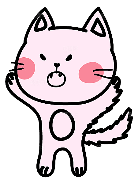 手绘简笔卡通可爱猫咪手账免抠PNG