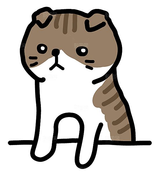 手绘简笔卡通可爱猫咪手账免抠PNG