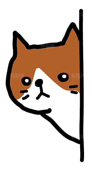 手绘简笔卡通可爱猫咪手账免抠PNG