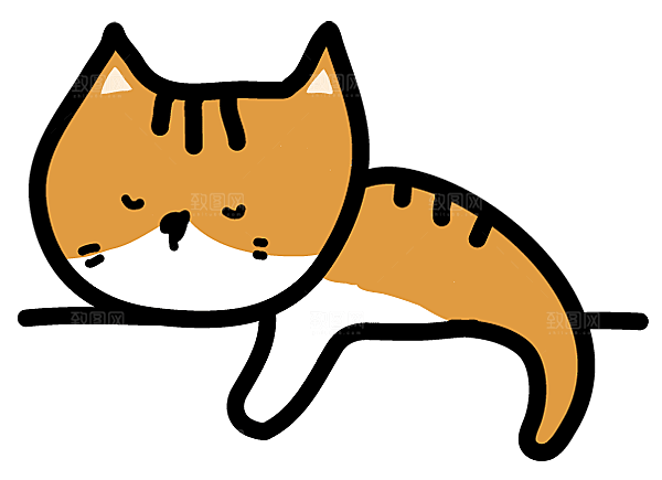 手绘简笔卡通可爱猫咪手账免抠PNG