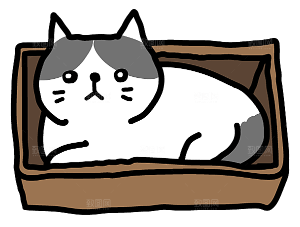 手绘简笔卡通可爱猫咪手账免抠PNG素材