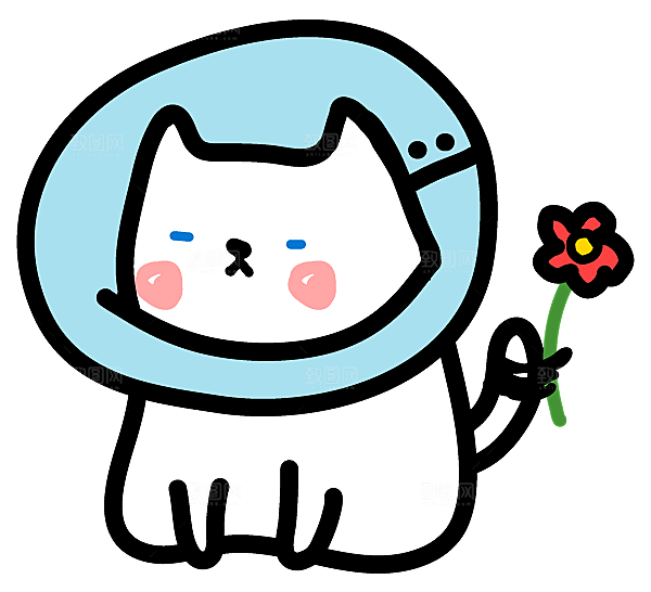 手绘简笔卡通可爱猫咪手账免抠PNG素材