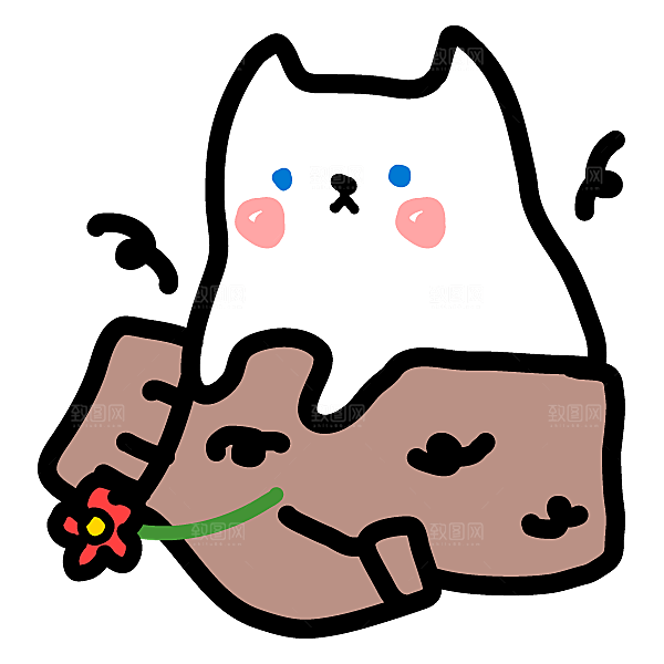 手绘简笔卡通可爱猫咪手账免抠PNG素材