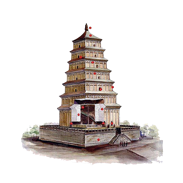西安旅游地标建筑古都长安插图PNG素材
