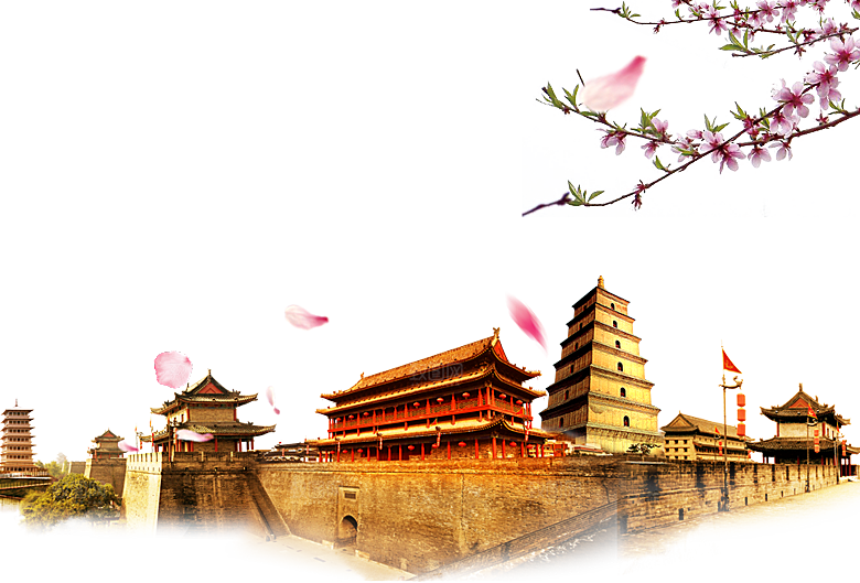 西安旅游地标建筑古都长安插图PNG