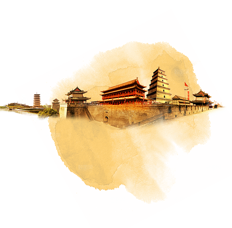 西安旅游地标建筑古都长安插图PNG素材