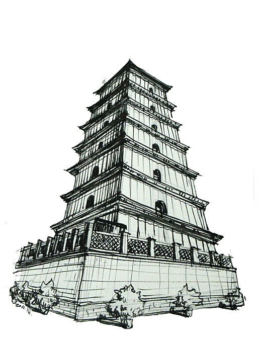 西安旅游地标建筑古都长安插图PNG
