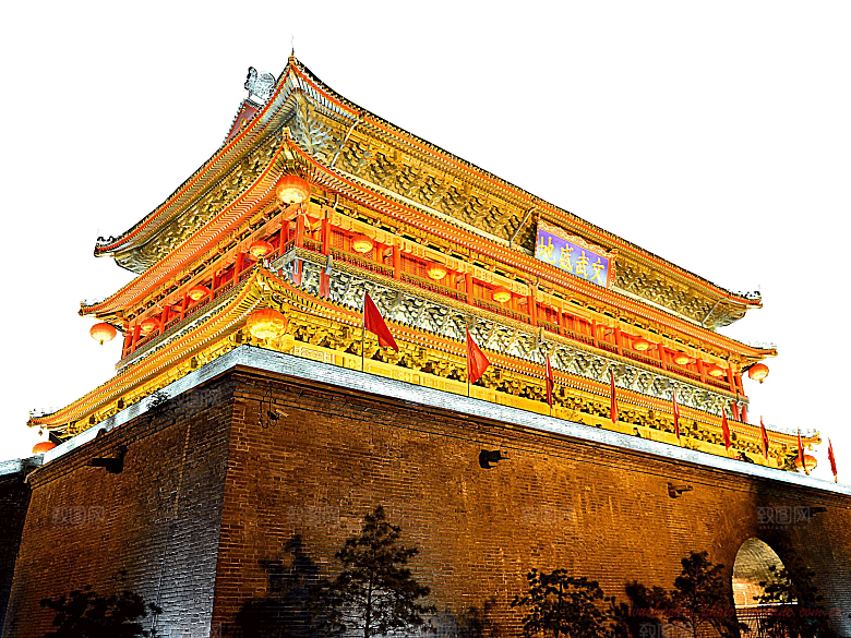 西安旅游地标建筑古都长安插图PNG