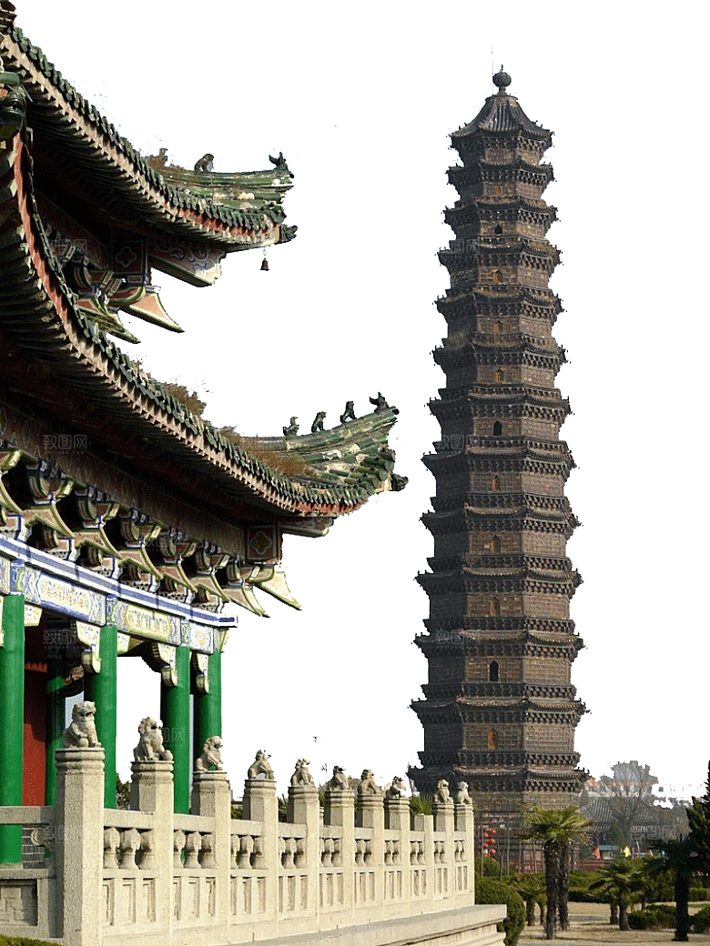 西安旅游地标建筑古都长安插图PNG素材