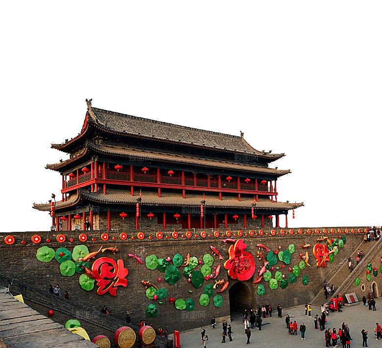 西安旅游地标建筑古都长安插图PNG素材
