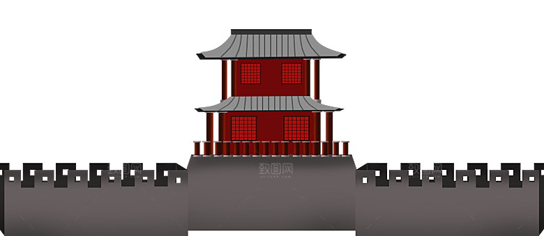 西安旅游地标建筑古都长安插图PNG
