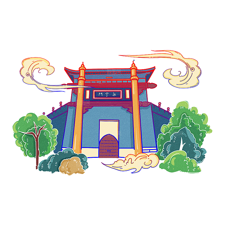 西安旅游地标建筑古都长安插图PNG