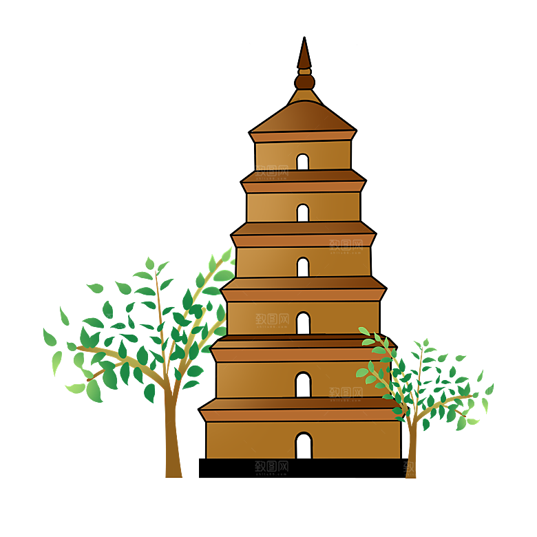 西安旅游地标建筑古都长安插图PNG素材