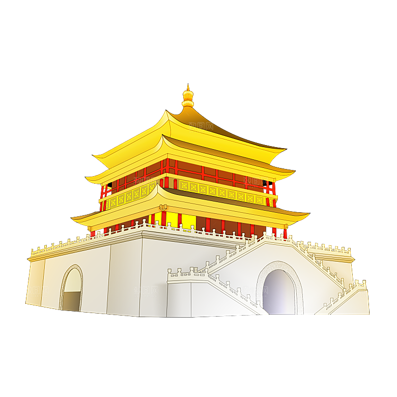 西安旅游地标建筑古都长安插图PNG素材