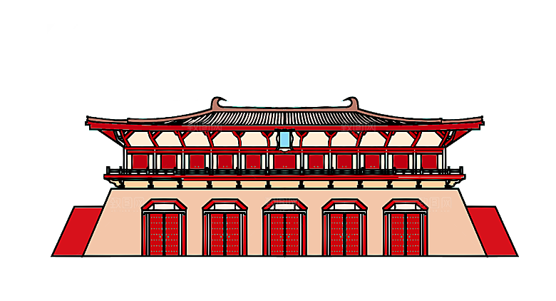 西安旅游地标建筑古都长安插图PNG