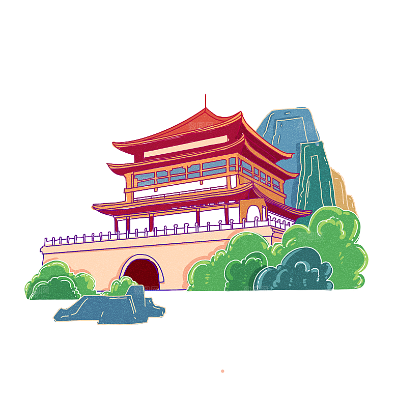 西安旅游地标建筑古都长安插图PNG素材