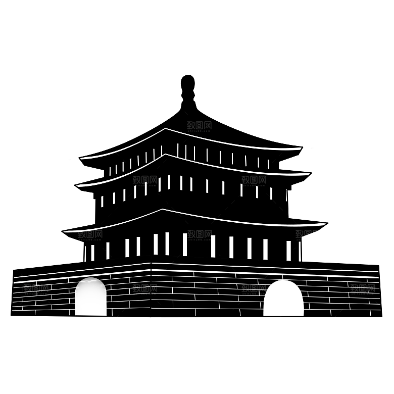 西安旅游地标建筑古都长安插图PNG素材