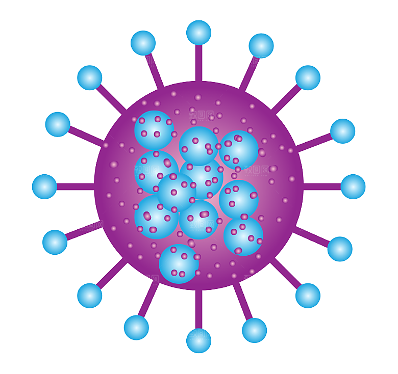 生物医学卡通流行病毒细菌细胞基因医疗素材