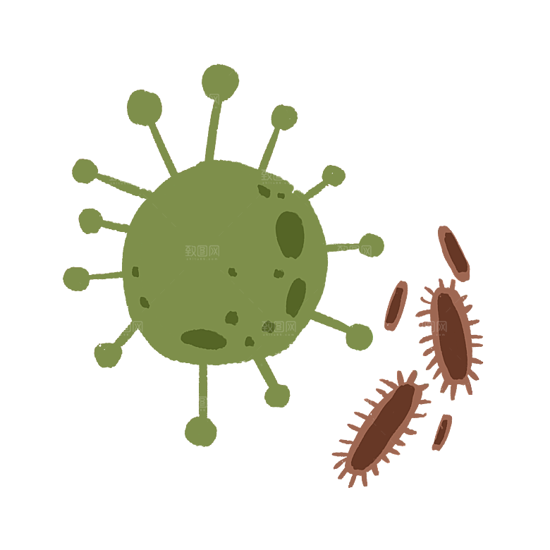 生物医学卡通流行病毒细菌细胞基因医疗素材
