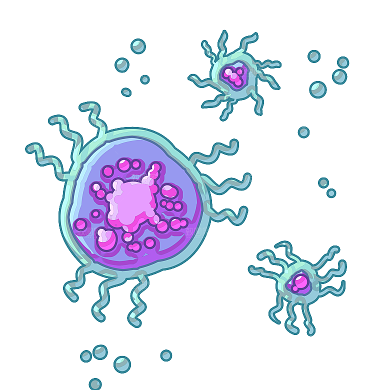 生物医学卡通流行病毒细菌细胞基因医疗