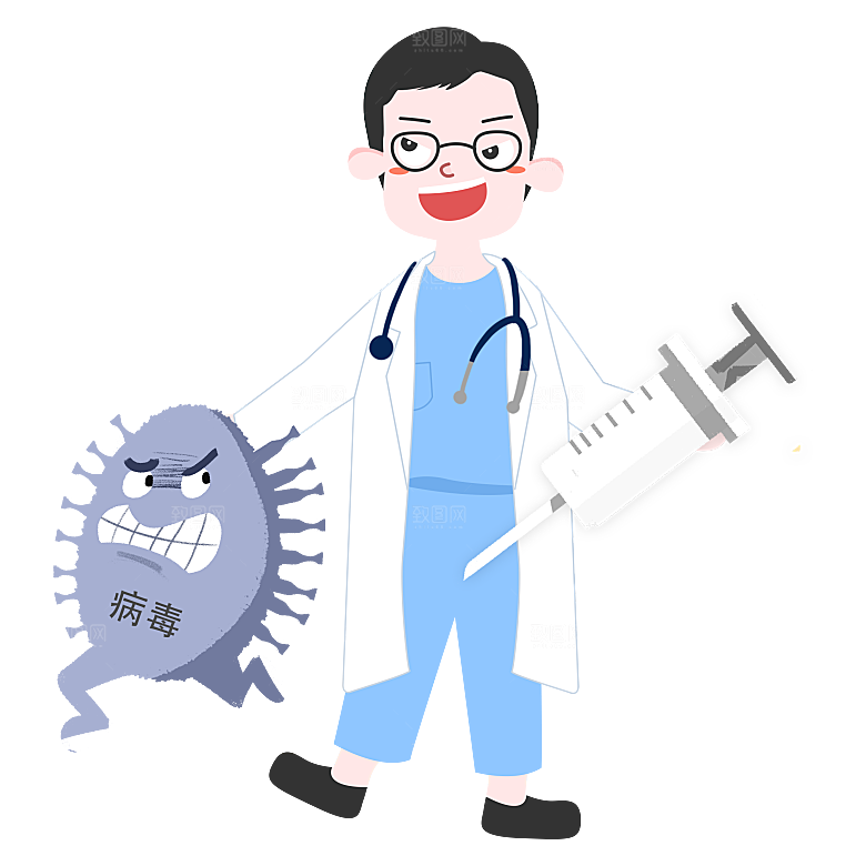 生物医学卡通流行病毒细菌细胞基因医疗素材