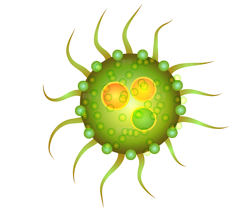 生物医学卡通流行病毒细菌细胞基因医疗