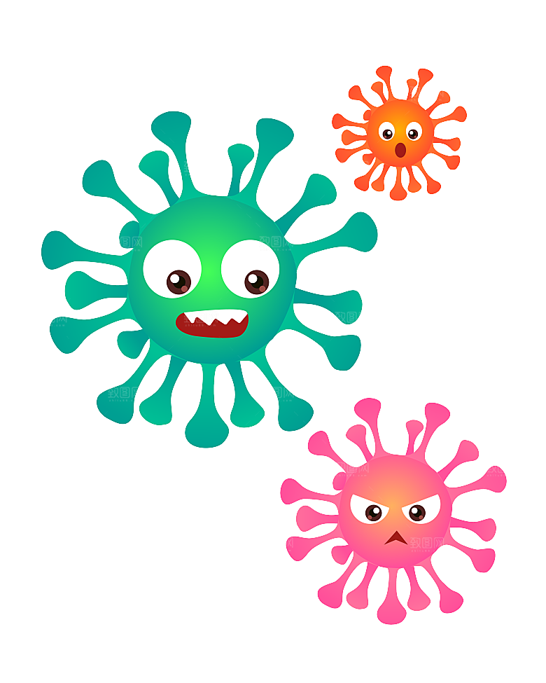 生物医学卡通流行病毒细菌细胞基因医疗素材