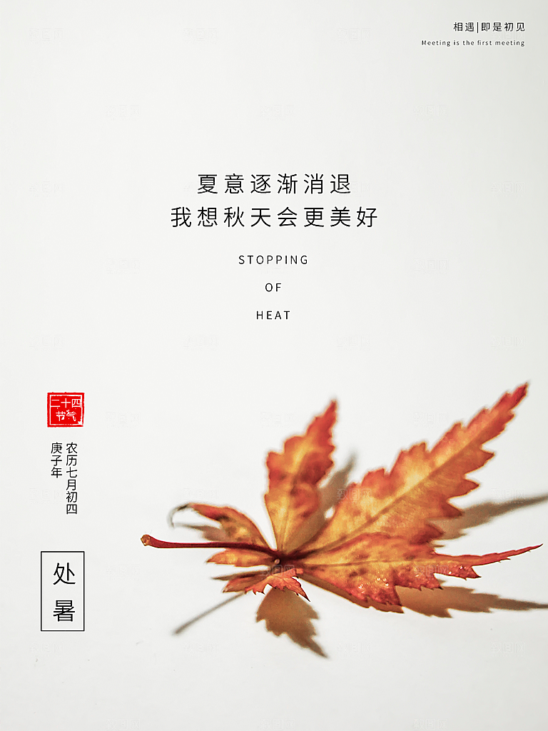 处暑节气简约大气海报
