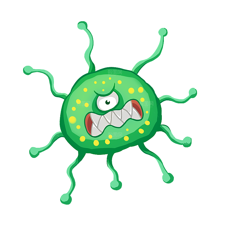 生物医学卡通流行病毒细菌细胞基因医疗素材