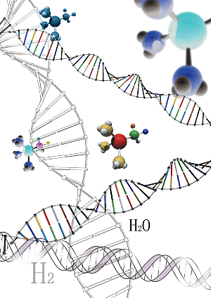 卡通生物基因DNA化妆品医疗化学分子素材