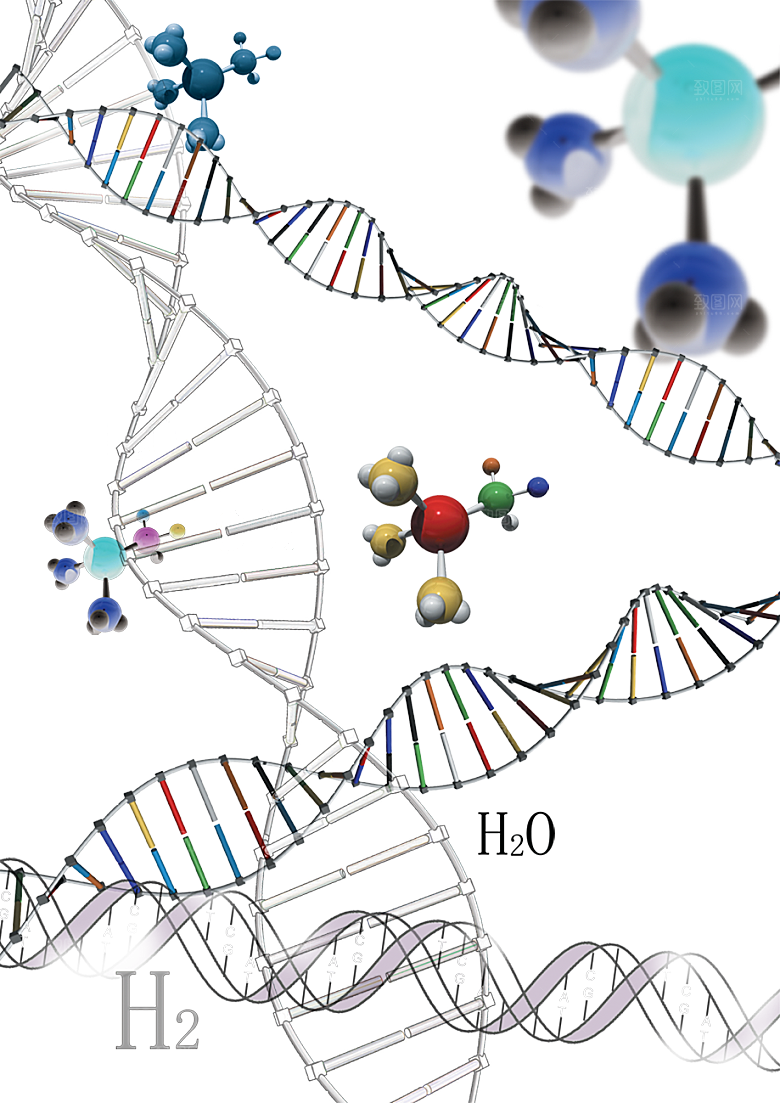 卡通生物基因DNA化妆品医疗化学分子素材
