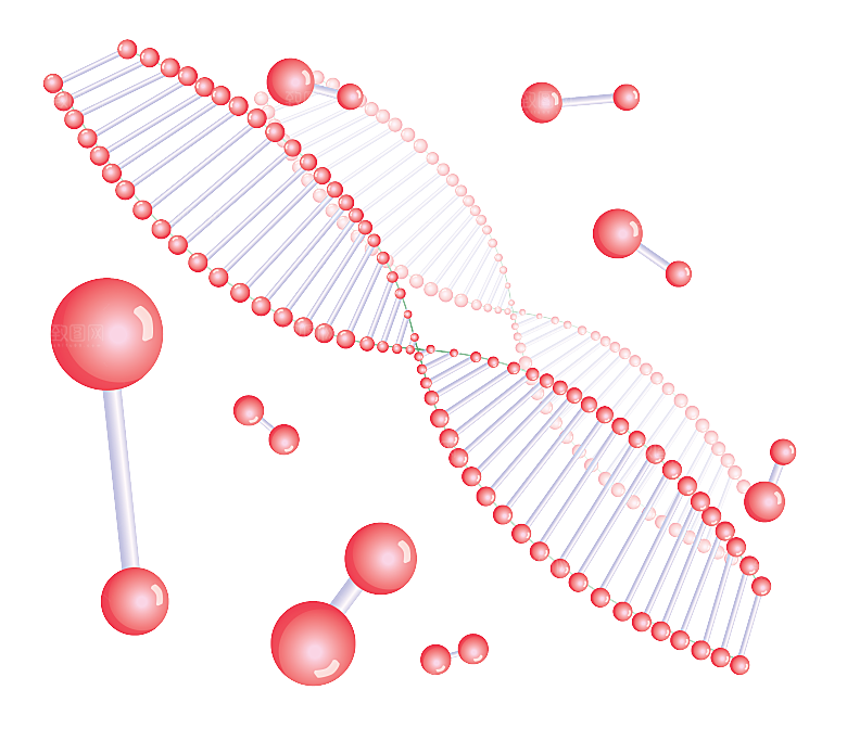 卡通生物基因DNA化妆品医疗化学分子素材