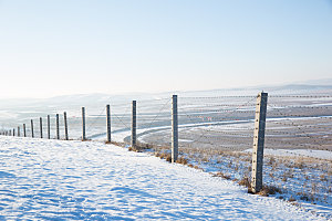 冬季内蒙古边防线风光