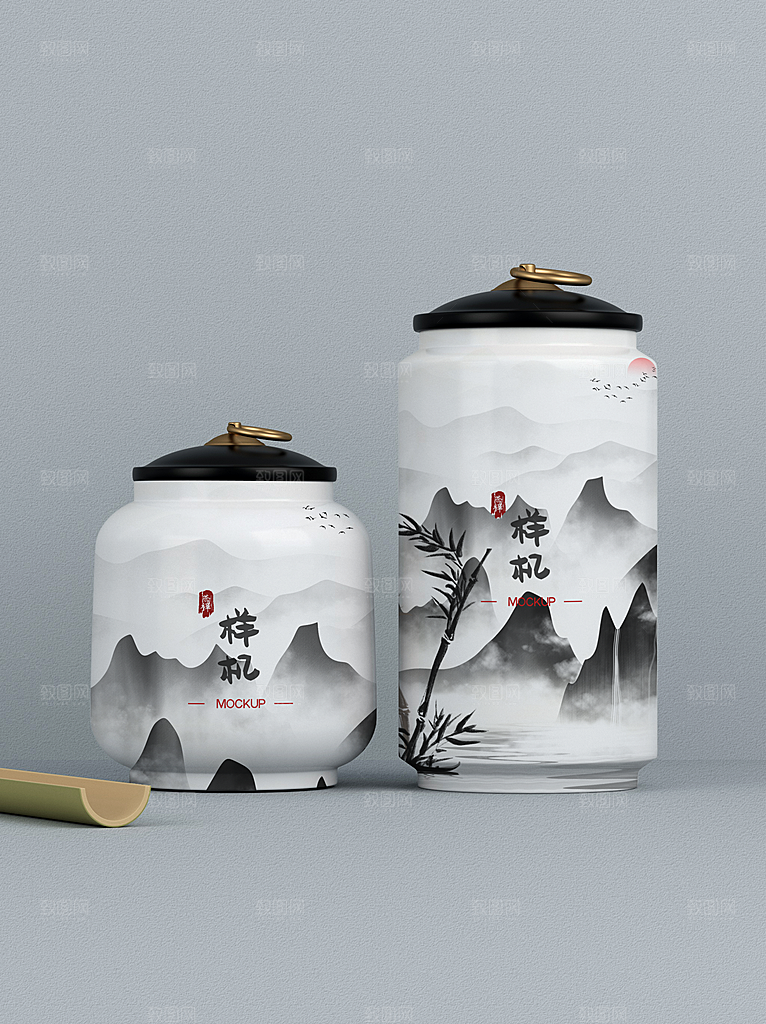 中国风茶叶包装礼盒样机