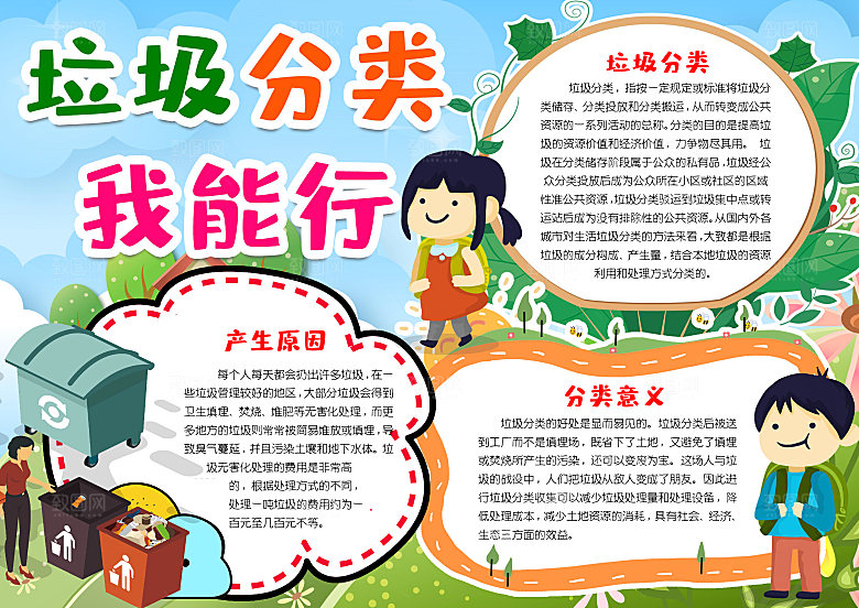 垃圾分类word宣传小报