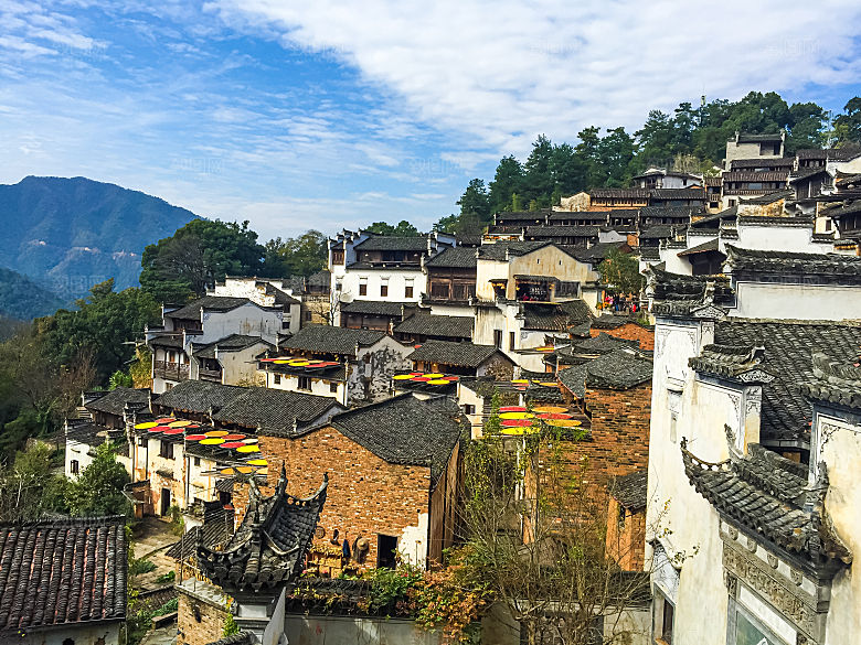 江西古镇婺源旅游风景摄影封面照片古镇图片