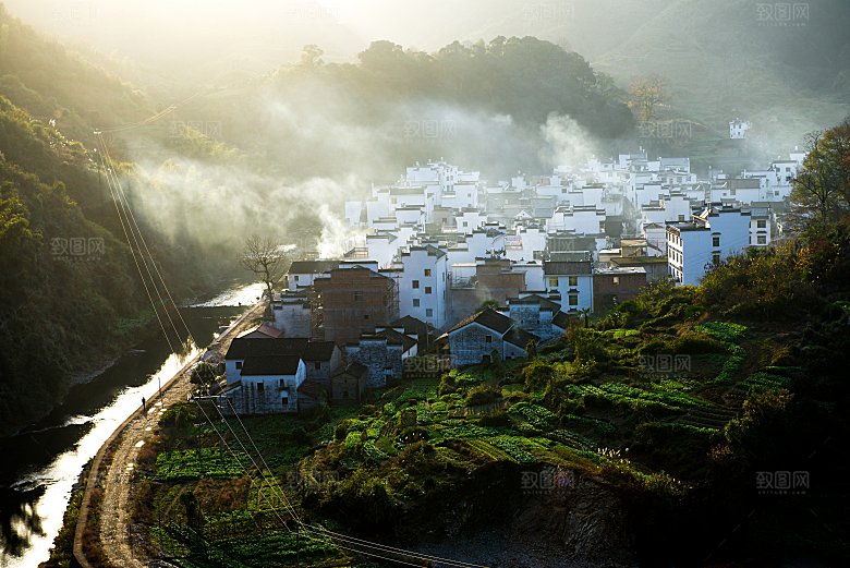 江西古镇婺源旅游风景摄影封面照片古镇