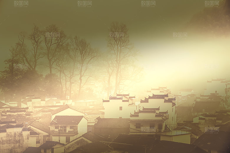 江西古镇婺源旅游风景摄影封面照片古镇