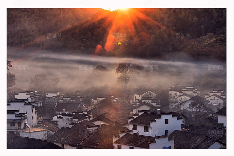 江西古镇婺源旅游风景摄影封面照片古镇