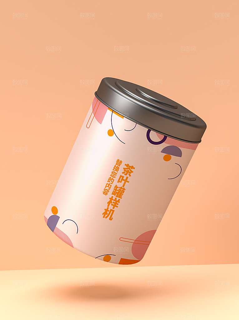 高端简约茶叶罐装礼盒包装样机