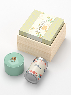 创意茶叶罐装礼盒包装样机设计