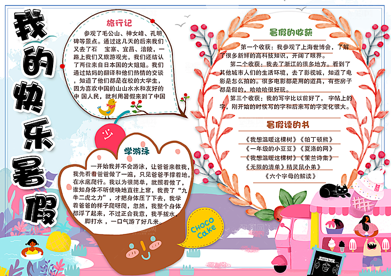 暑假安全计划word小报
