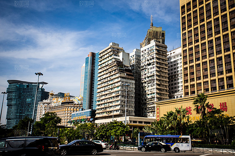 澳门旅游风景城市摄影封面照片澳门网红素材