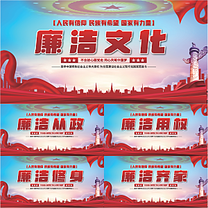 廉洁文化党建展板系列