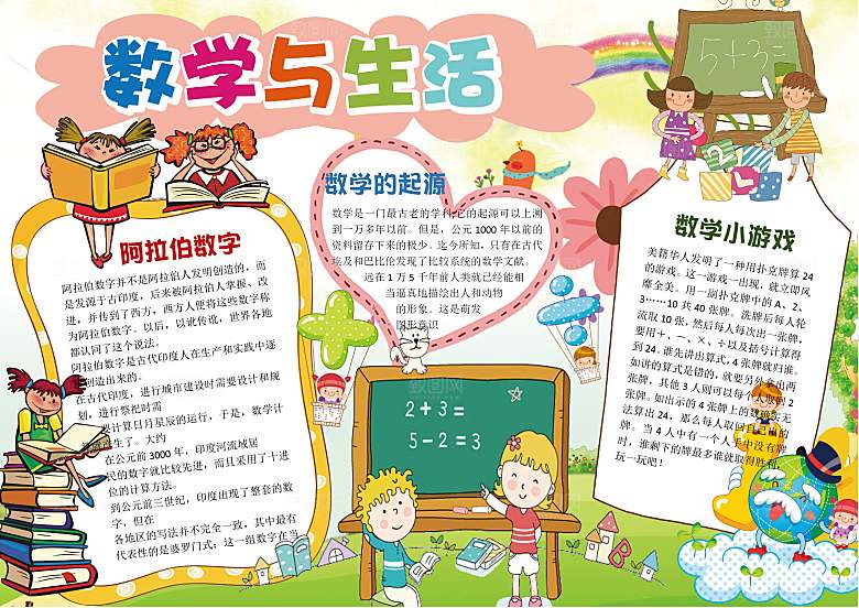 趣味数学学习word手抄报